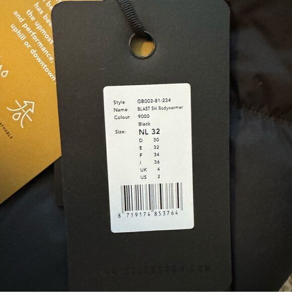 Goldbergh Blast Ski Bodywarmer Vest Black Full Zip Insulated NWT US 2 eclat - Picture 4 of 8